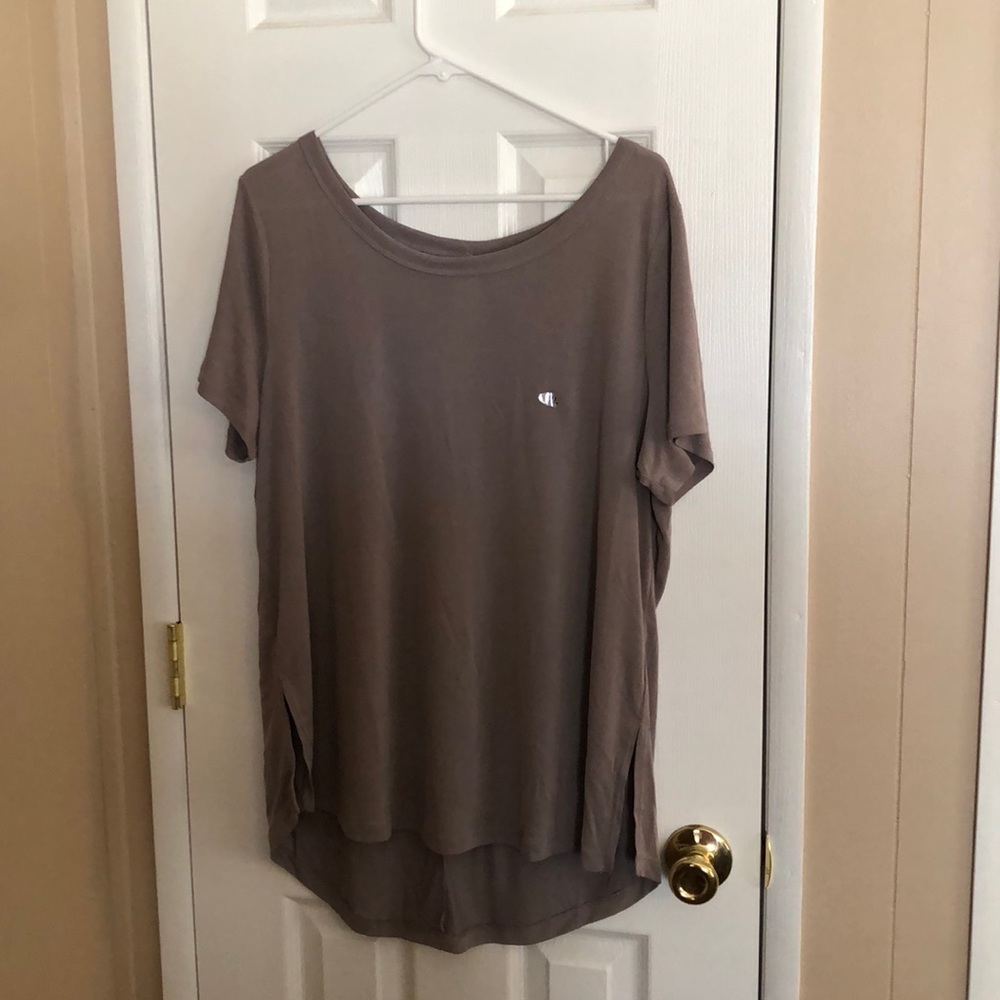 NWT Grey top with side slits